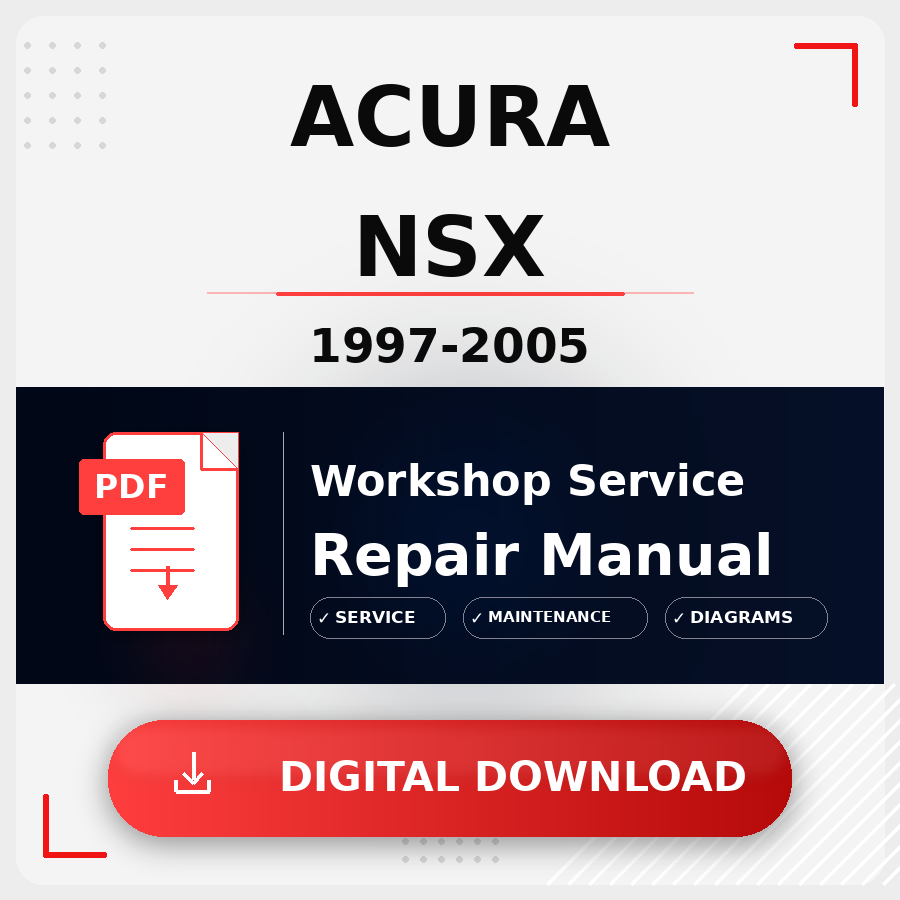 1997 - 2005 Acura Nsx Workshop Service Repair Manual | 1997 1998 1999 2000 2001 2002 2003 2004 2005 Acura Nsx Service Manual