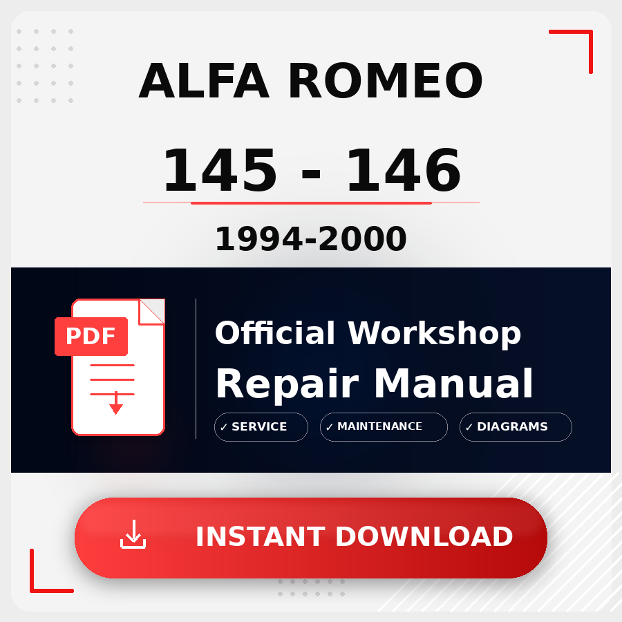 Alfa Romeo 145 - 146 1994-2000 Workshop Service Repair Manual