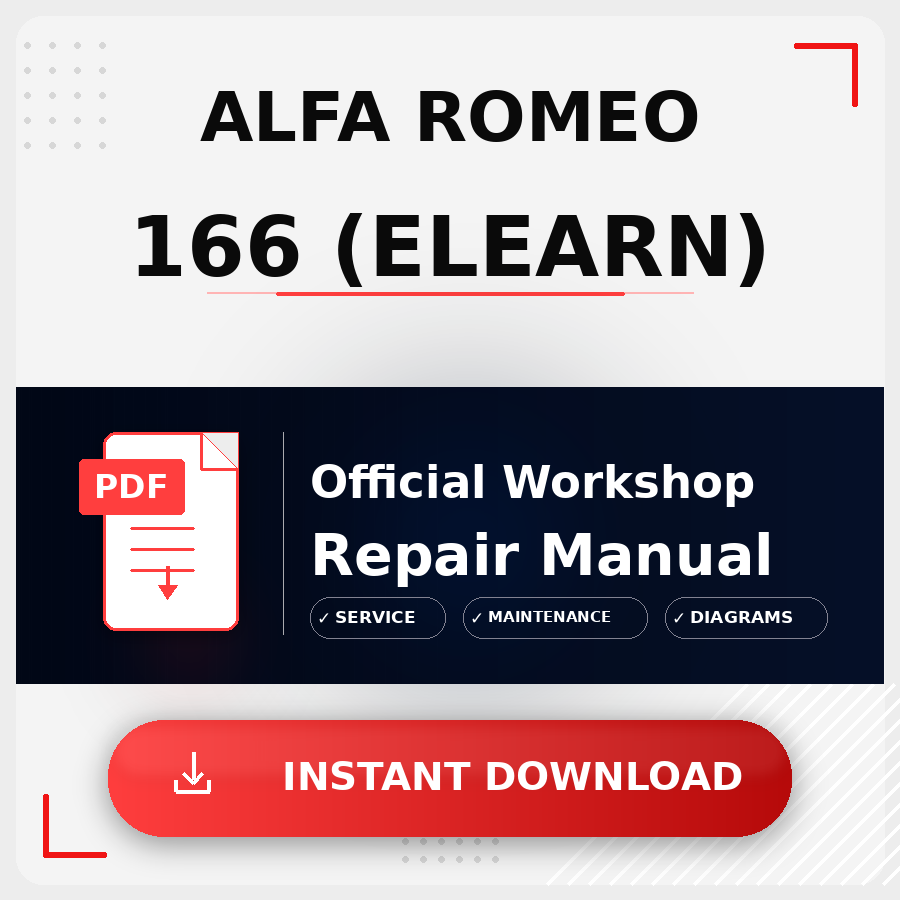Alfa Romeo 166 (eLEARN) Workshop Service Repair Manual