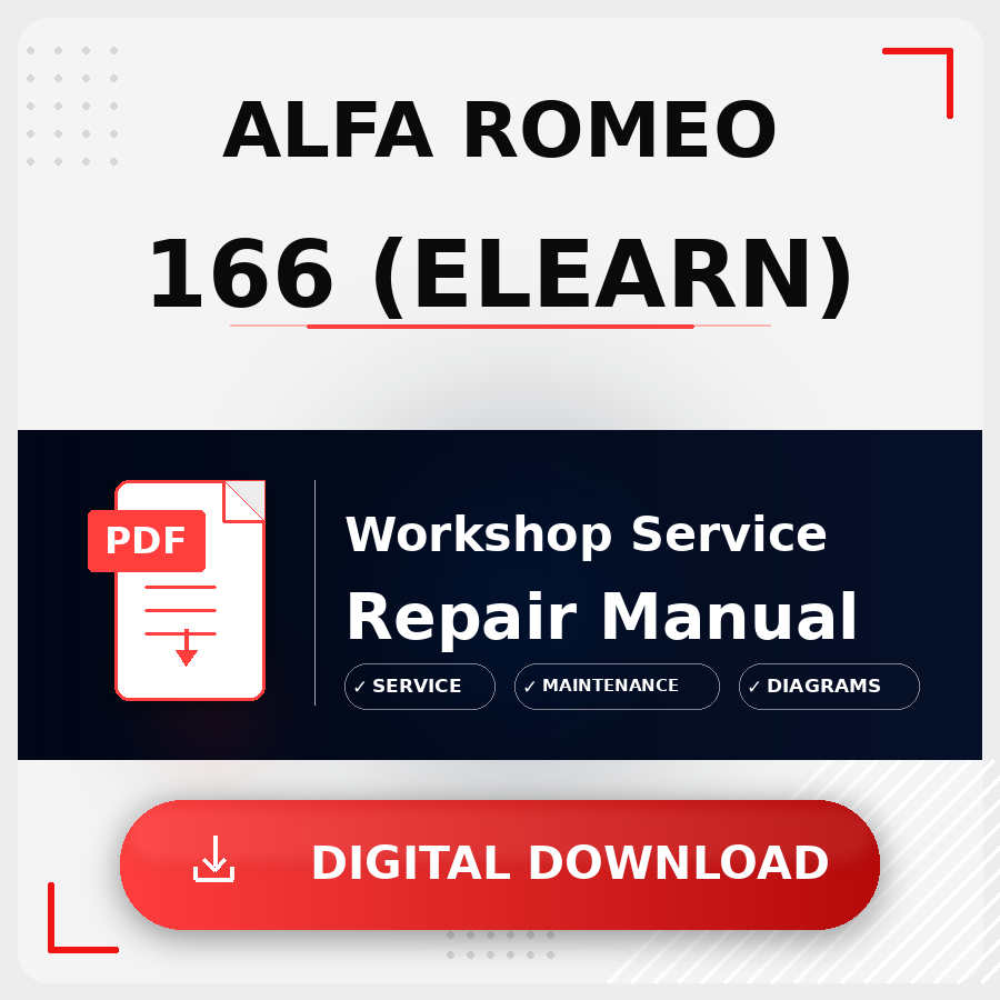 Alfa Romeo 166 (Elearn) Workshop Service Repair Manual | Alfa Romeo 166 (Elearn) Service Manual