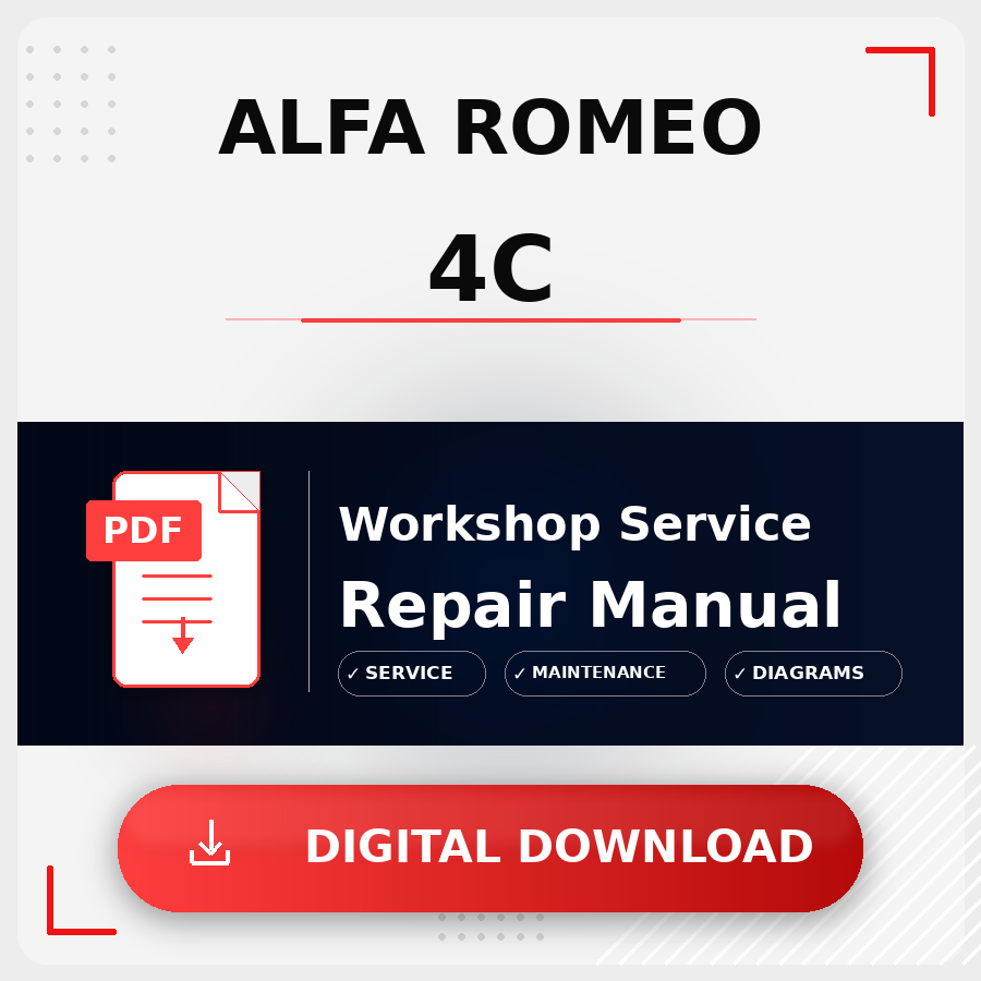Alfa Romeo 4C Workshop Service Repair Manual | Alfa Romeo 4C Service Manual