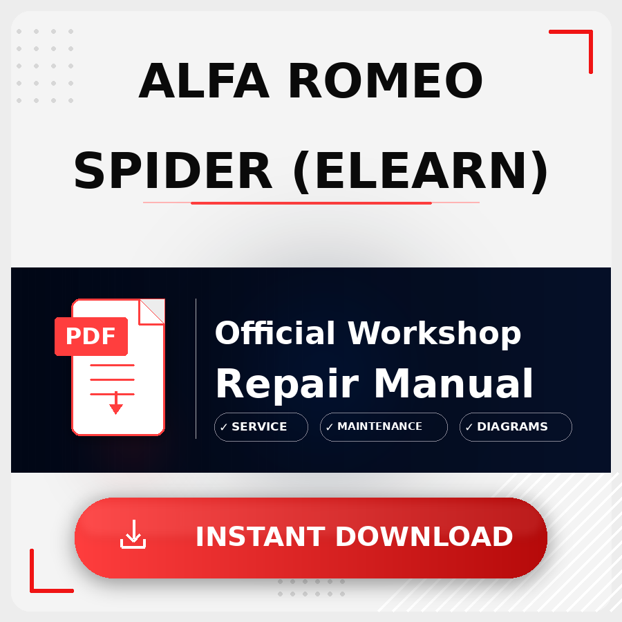 Alfa Romeo Spider (eLEARN) Workshop Service Repair Manual