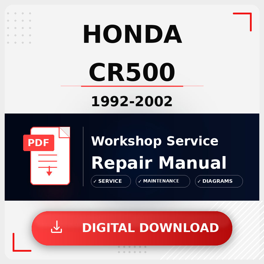 1992 - 2002 Honda Cr500 Workshop Service Repair Manual | 1992 1993 1994 1995 1996 1997 1998 1999 2000 2001 2002 Honda Cr500 Service Manual