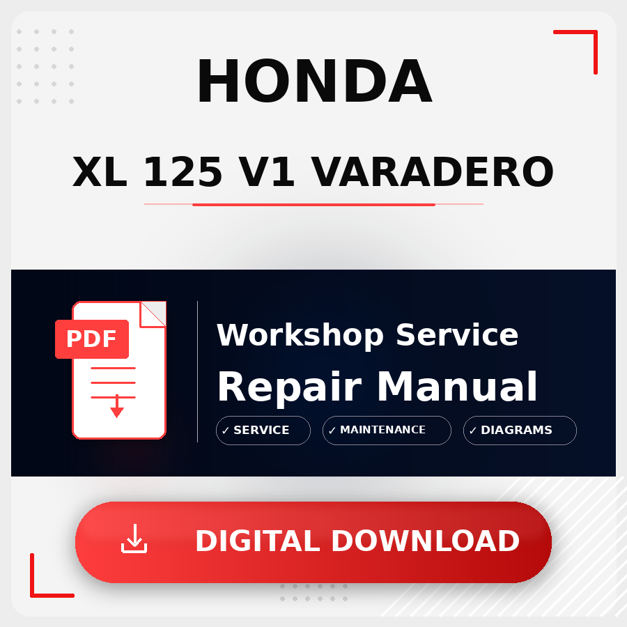 Honda Xl 125 V1 Varadero Workshop Service Repair Manual | Honda Xl 125 V1 Varadero Service Manual