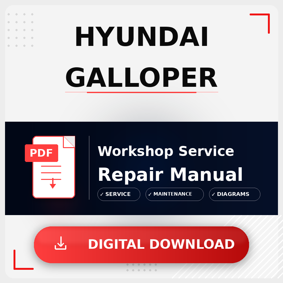 Hyundai Galloper Workshop Service Repair Manual | Hyundai Galloper Service Manual