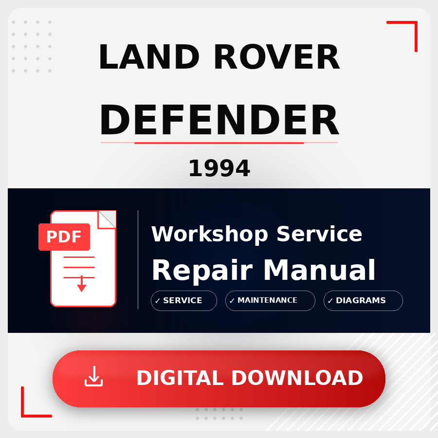 1994 Land Rover Defender Workshop Service Repair Manual | 1994 Land Rover Defender Service Manual