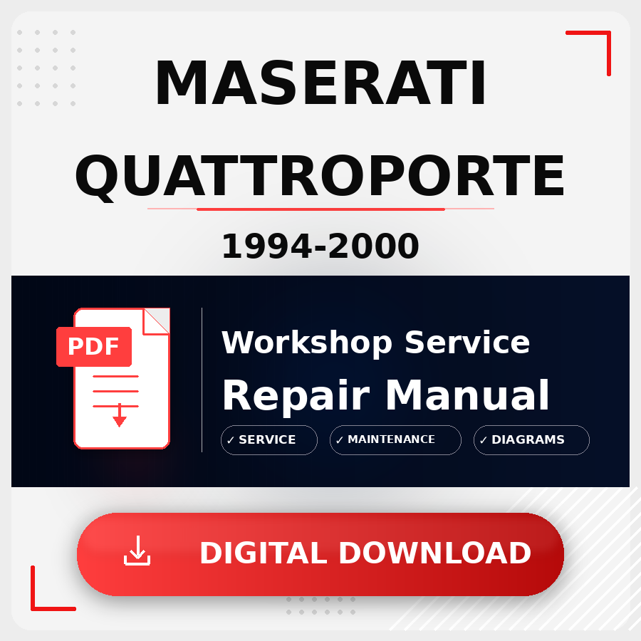 1994 - 2000 Maserati Quattroporte Workshop Service Repair Manual | 1994 1995 1996 1997 1998 1999 2000 Maserati Quattroporte Service Manual
