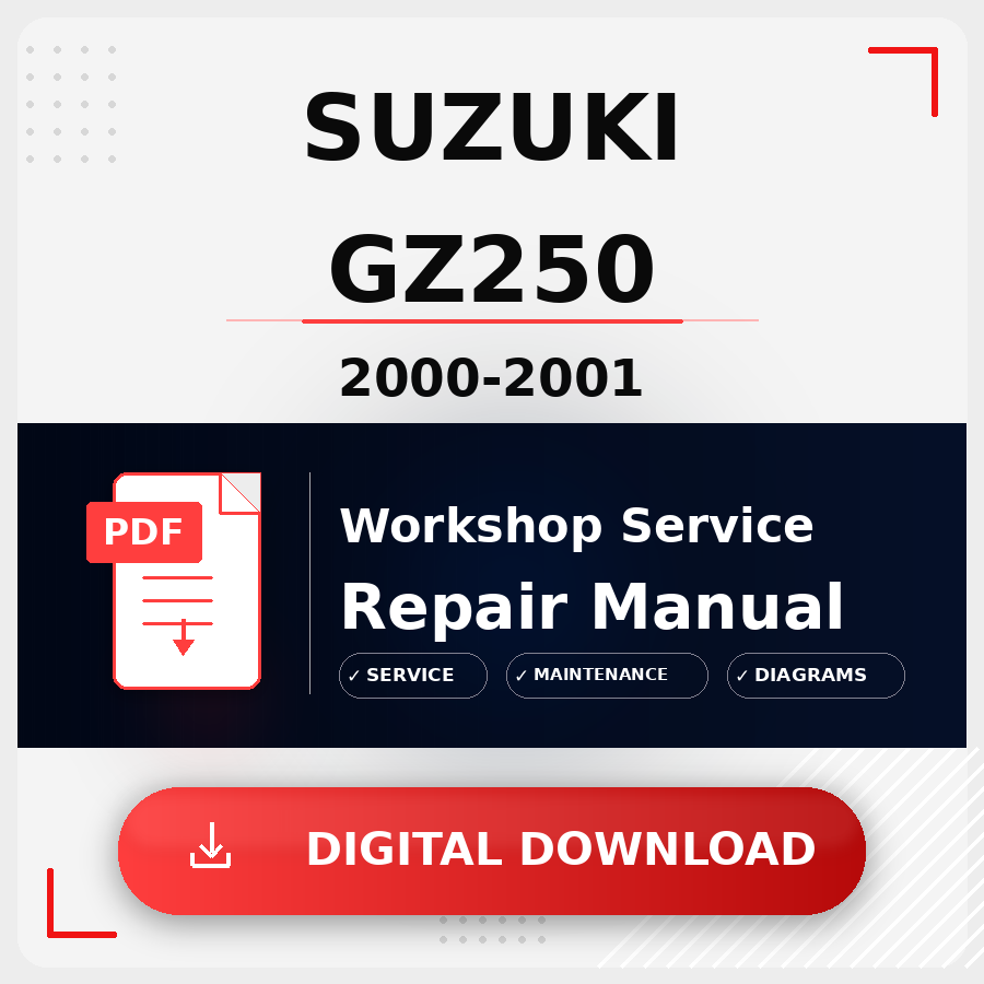 2000 - 2001 Suzuki Gz250 Workshop Service Repair Manual | 2000 2001 Suzuki Gz250 Service Manual