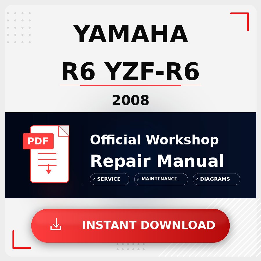 Yamaha R6 YZF-R6 2008 Workshop Service Repair Manual