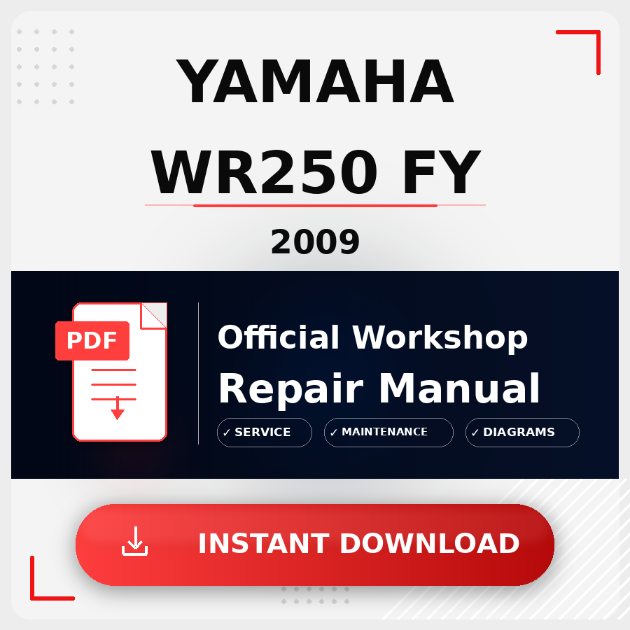 Yamaha WR250 FY 2009 Workshop Service Repair Manual